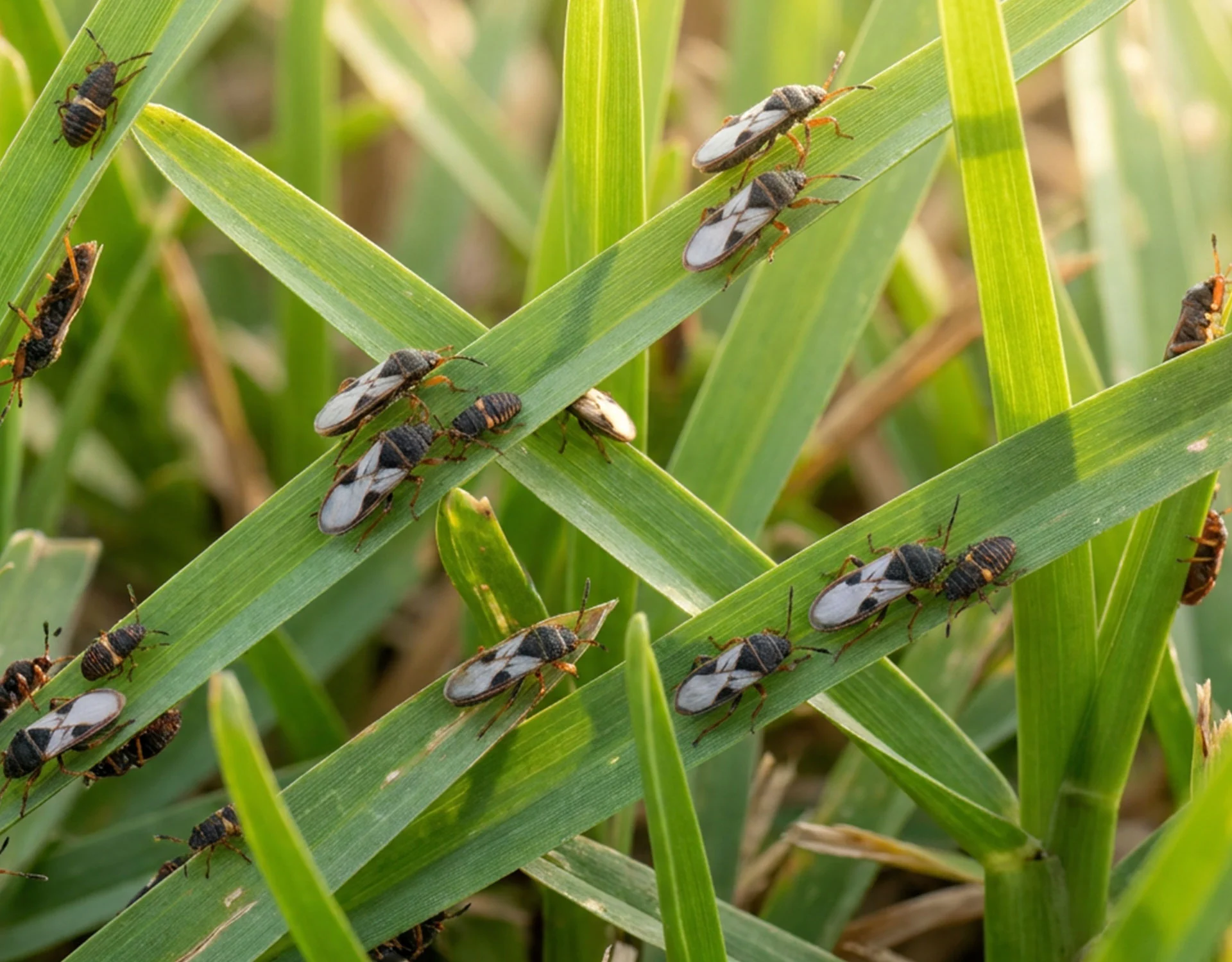 Chinch bug damage on a Tampa Bay St. Augustine lawn