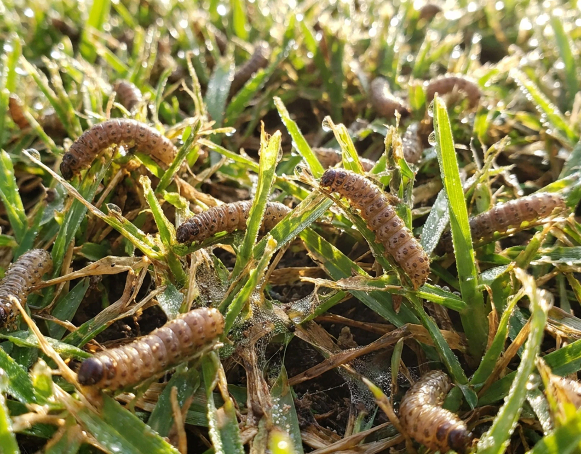 Sod webworm damage on a Tampa Bay lawn