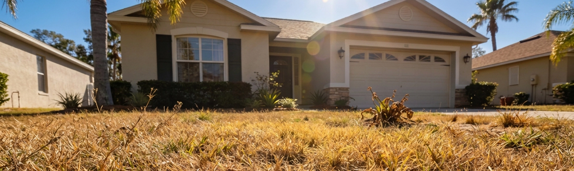 tampa bay home with dry lawn