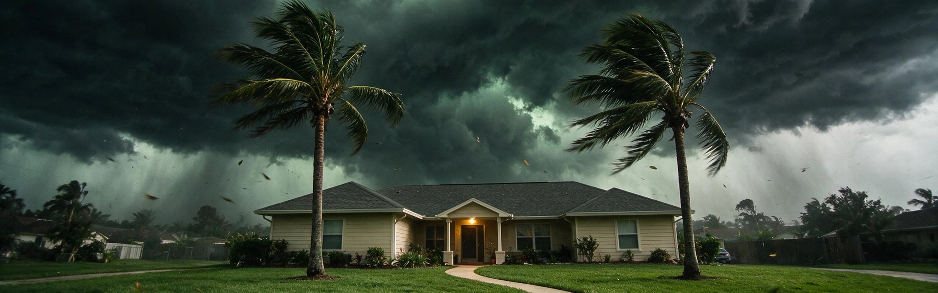 storm forming over suburban tampa bay home